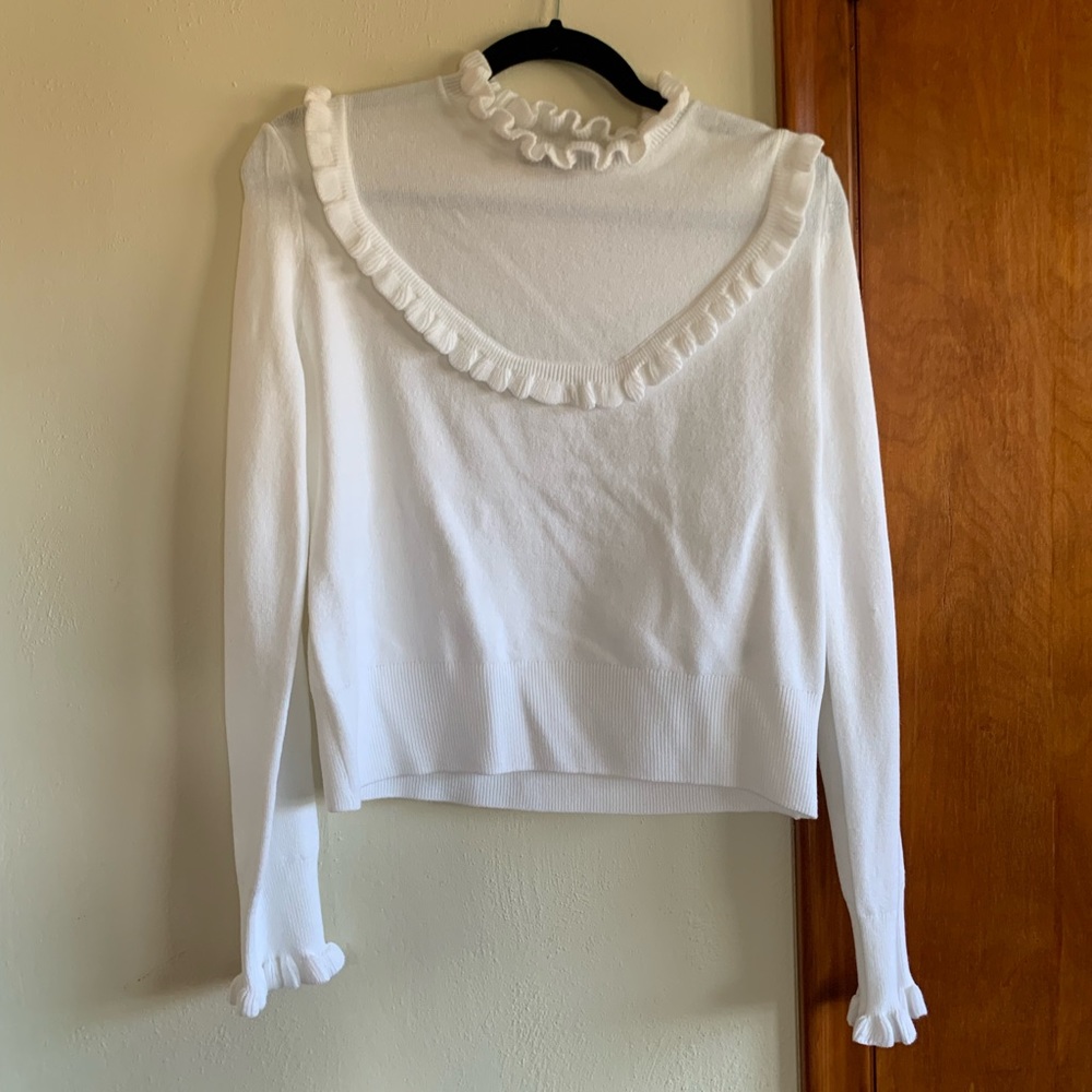 Ruffled sweater blouse